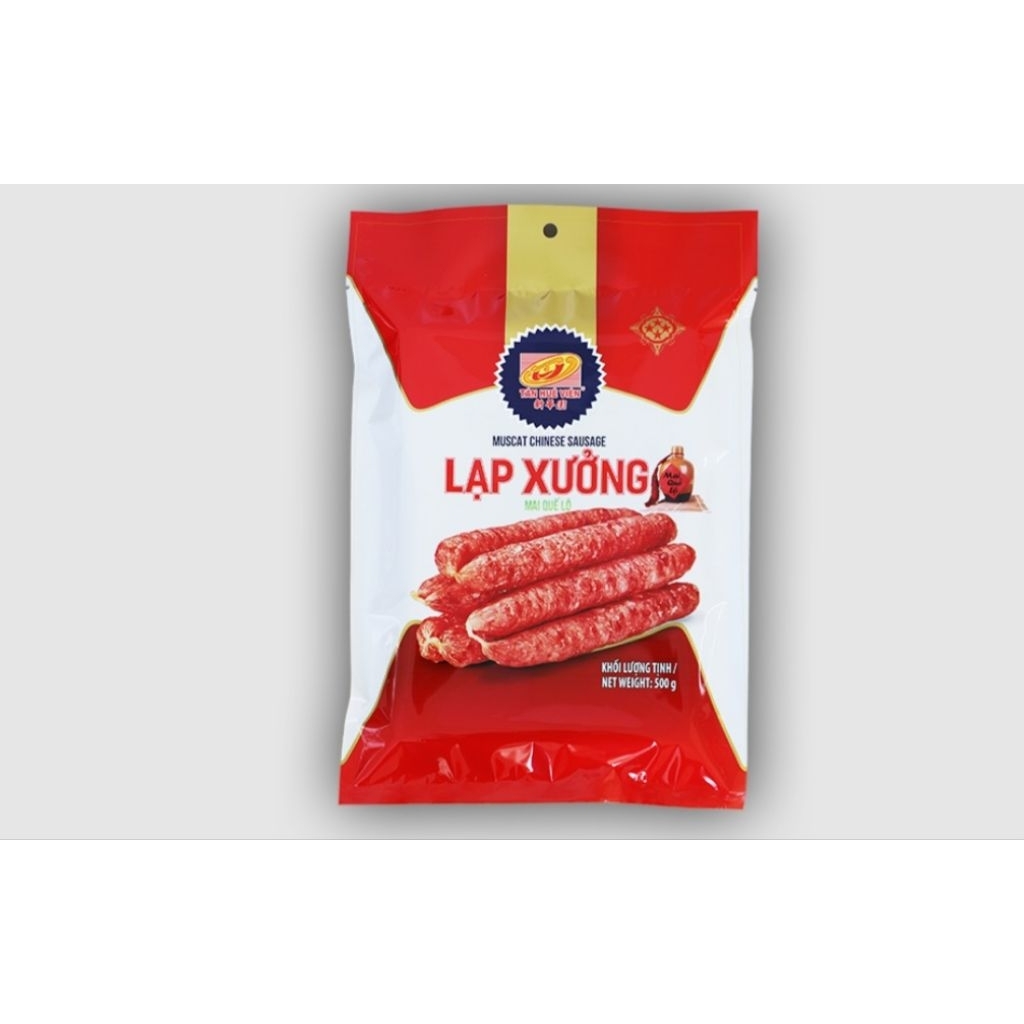 TÂN HUÊ VIÊN_Lạp Xưởng các loại ( lạp xưởng bò, lạp xưởng trứng muối, lạp xưởng tôm,...)_túi 500g