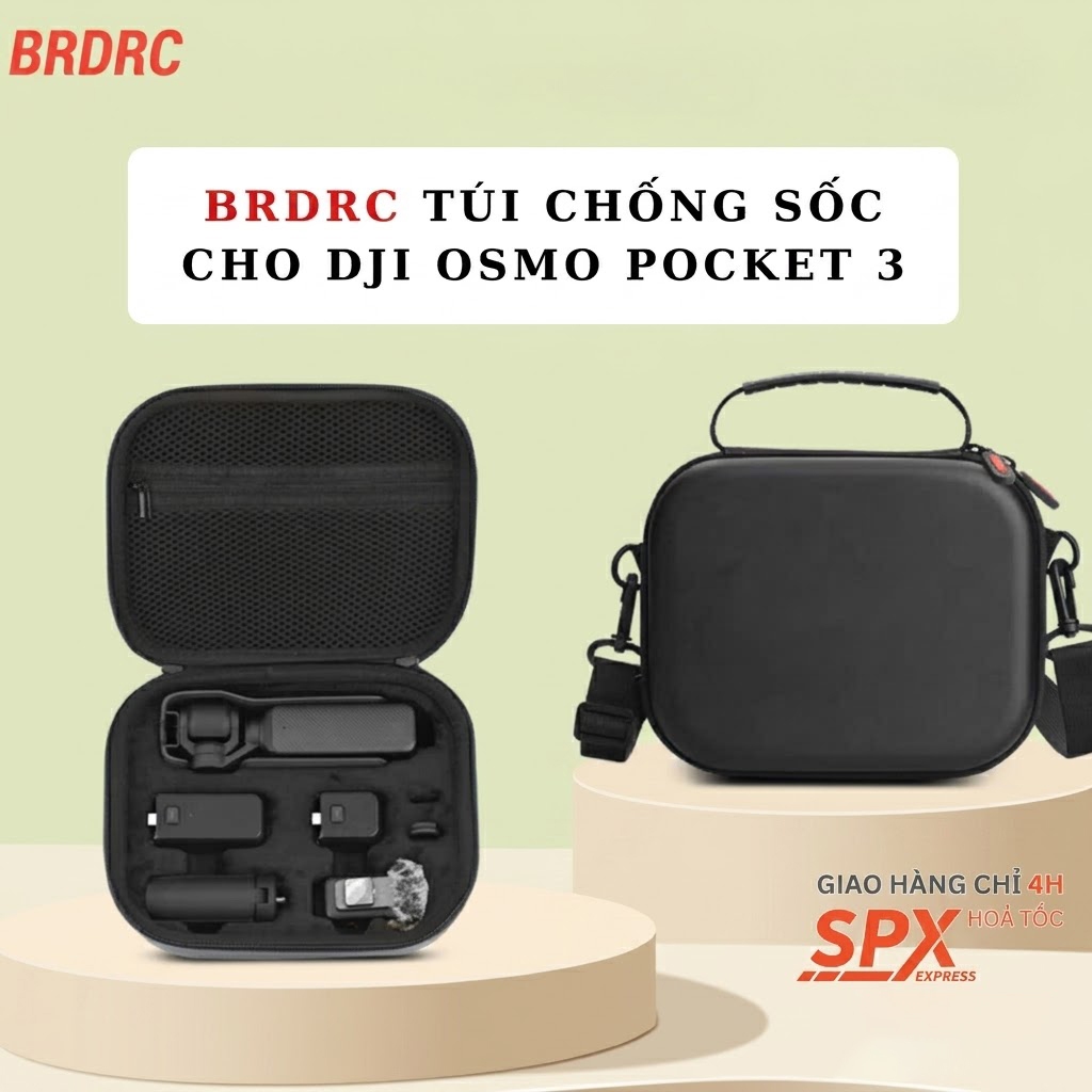 BRDRC Túi đeo chéo chống sốc cho DJI Osmo Pocket 3 Camera túi đeo chéo đựng phụ kiện chống sốc cho o