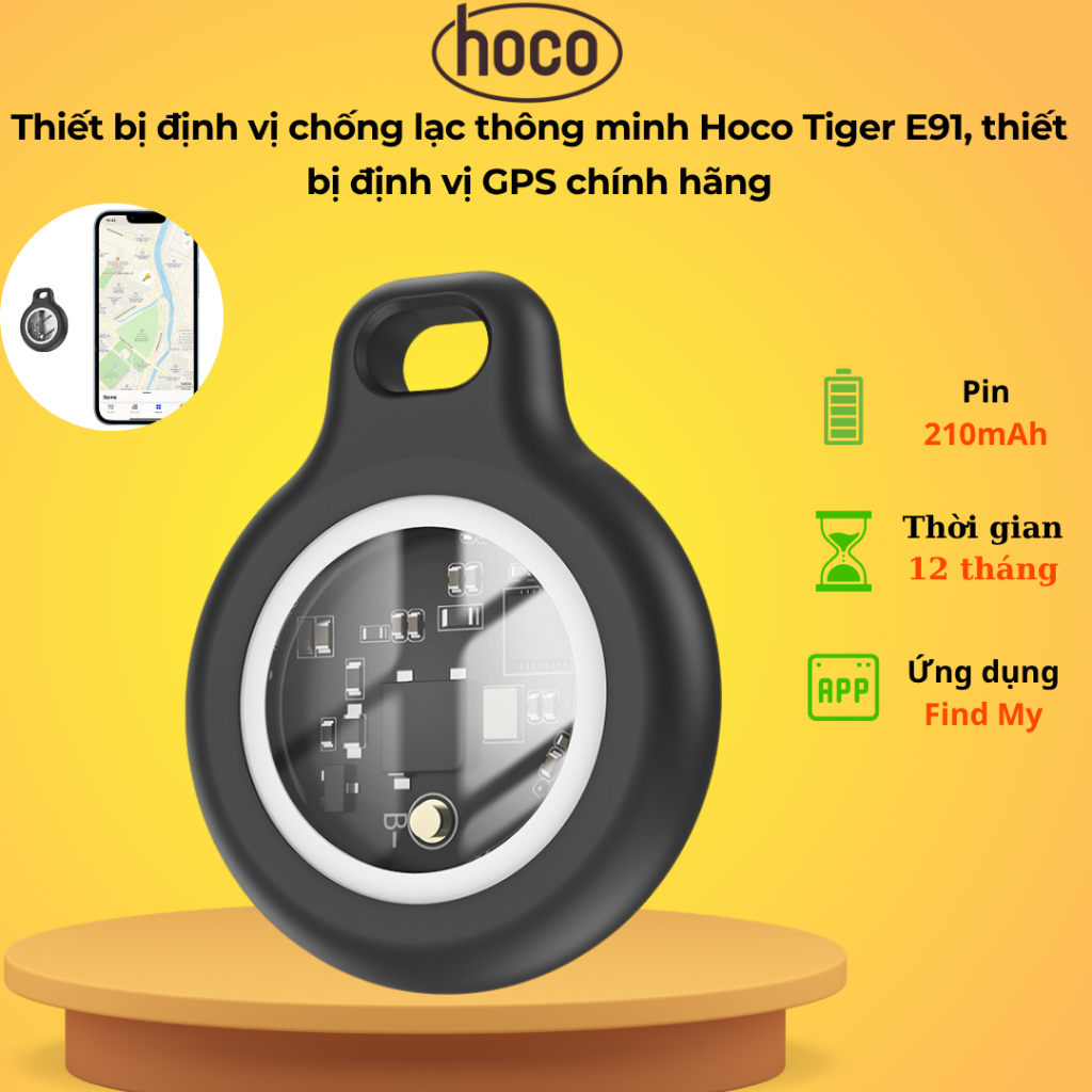 Thiết bị định vị chống lạc thông minh Hoco Tiger E91, thiết bị định vị GPS chính hãng