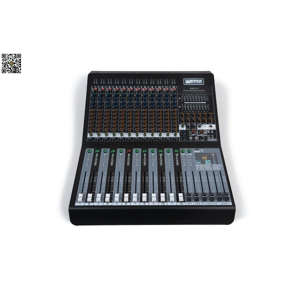 Mixer MORGAN SOUND AMIX12 Chính Hãng – Mixer Analog 12 Kênh, Âm Thanh Sạch, Karaoke & Sân Khấu
