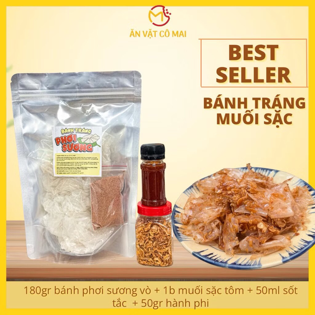 Set Bánh Tráng Muối Sặc Cay Best Seller, Bánh Tráng Cô Mai - Moon Baby House