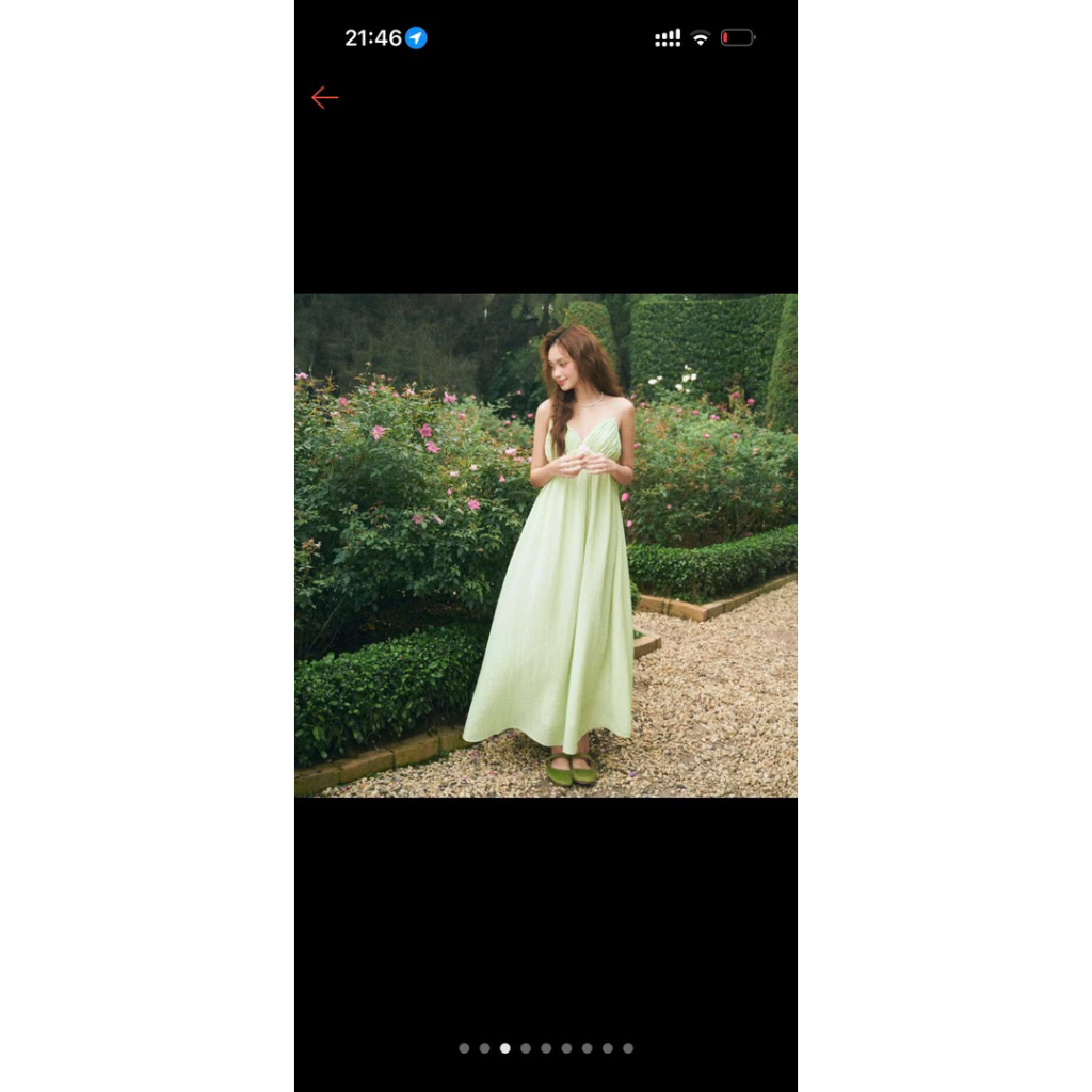 [NEW ARRIVAL] [SUMMER] DOTTIE - Đầm midi xếp nếp ngực (likenew)