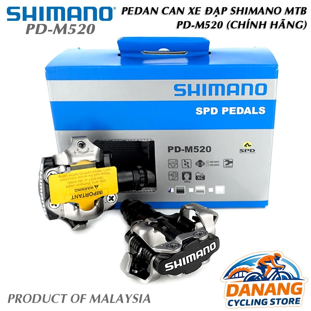 Pedal (Bàn Đạp) Can Xe Đạp SHIMANO PD M520L - FullBox Chính hãng – SPD-SL, Cho Xe MTB