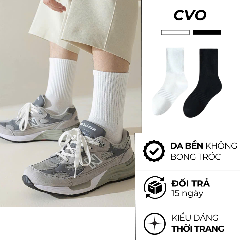 Tất Cao Cổ Trơn Không Logo Cotton Cao Cấp Phôi Đa Dạng Các Loại Giày - CVO STUDIO