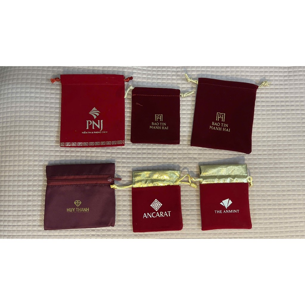 Túi rút đựng trang sức thương hiệu Bảo Tín Mạnh Hải, PNJ, Ancarat, Huy Thanh