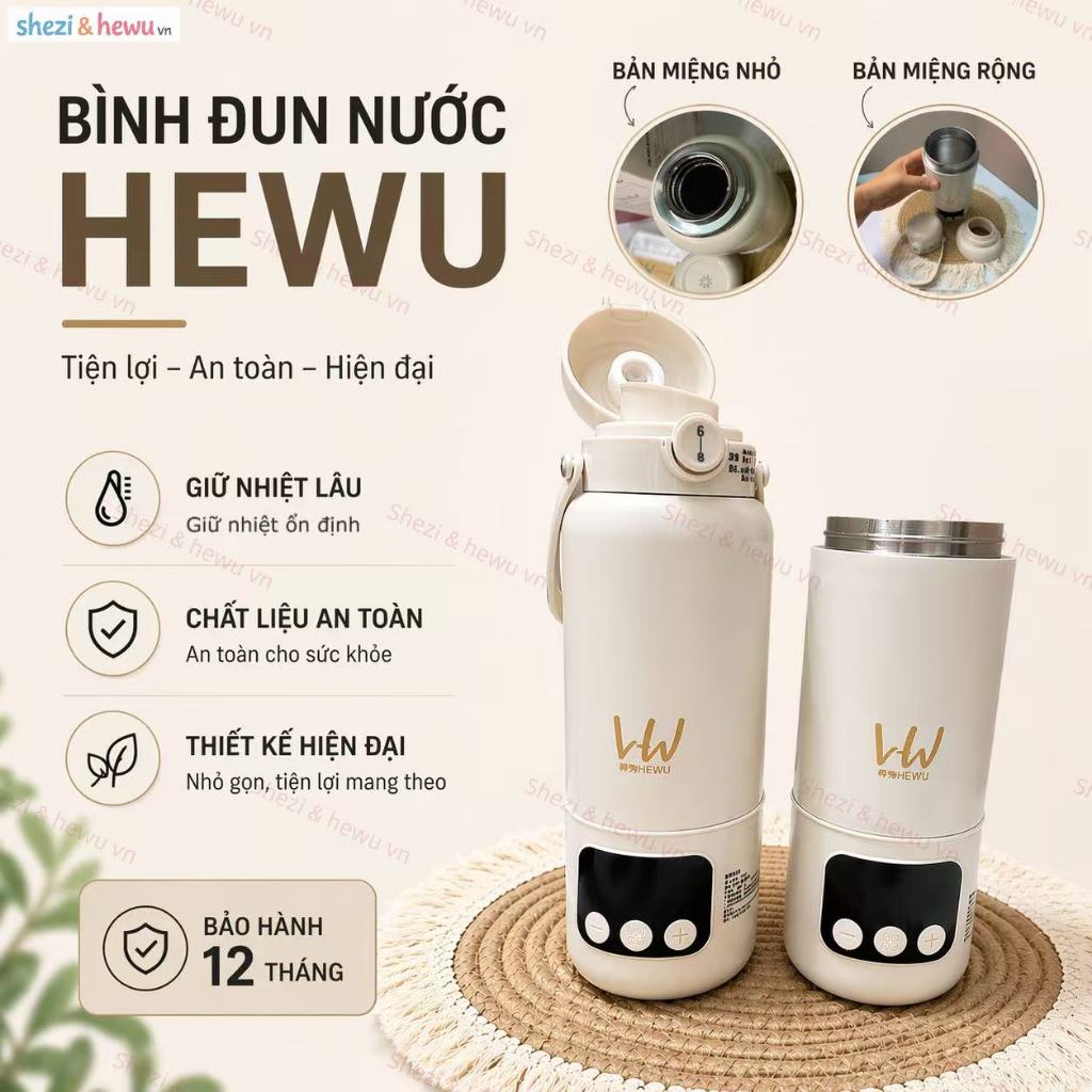 SHEZI & HEWU thế hệ mới 2025 — ấm đun nước điện đầu tiên có thể đun nóng đến 100°C ở cả hai chế độ. | BigBuy360 - bigbuy360.vn