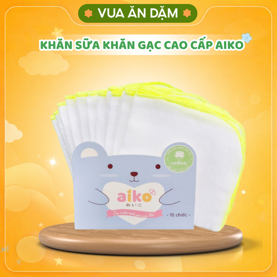 (Chính Hãng Aiko) Khăn sữa khăn gạc cao cấp AIko cho bé