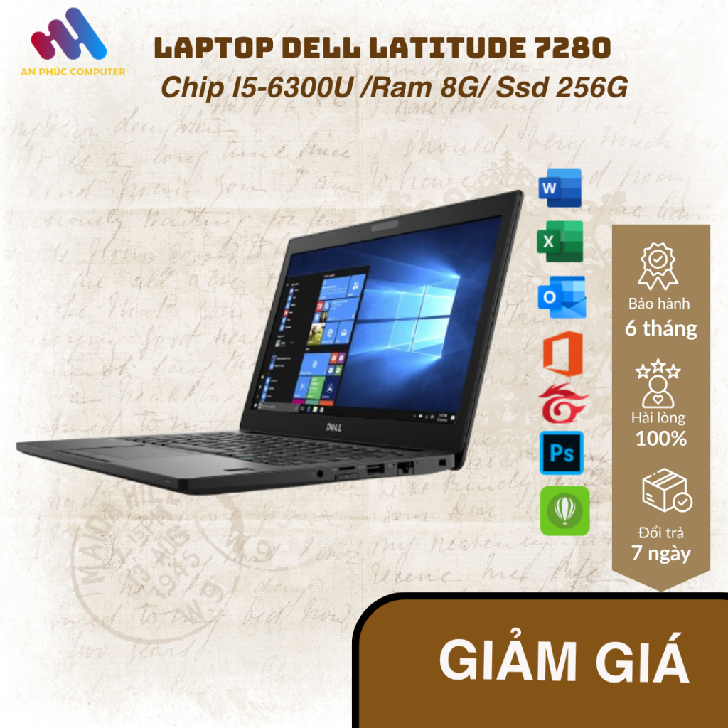 DELL LATITUDE 7280 (I5-6300U/ RAM 8G/ SSD 256G)