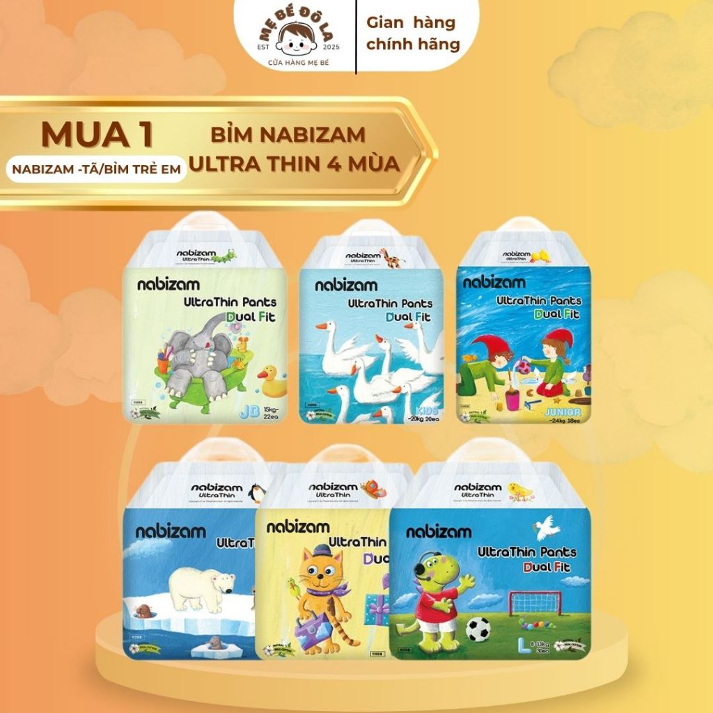 1 Bịch Bỉm NABIZAM ULTRA THIN 4 Mùa - Bỉm NABIZAM ULTRA THIN 4 Mùa Cho Bé Size Full Size