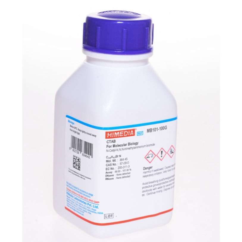 50g Hóa chất Cetyltrimethylammonium bromide (CTAB, MB101; CAS 57-09-0) HIMEDIA Ấn Độ