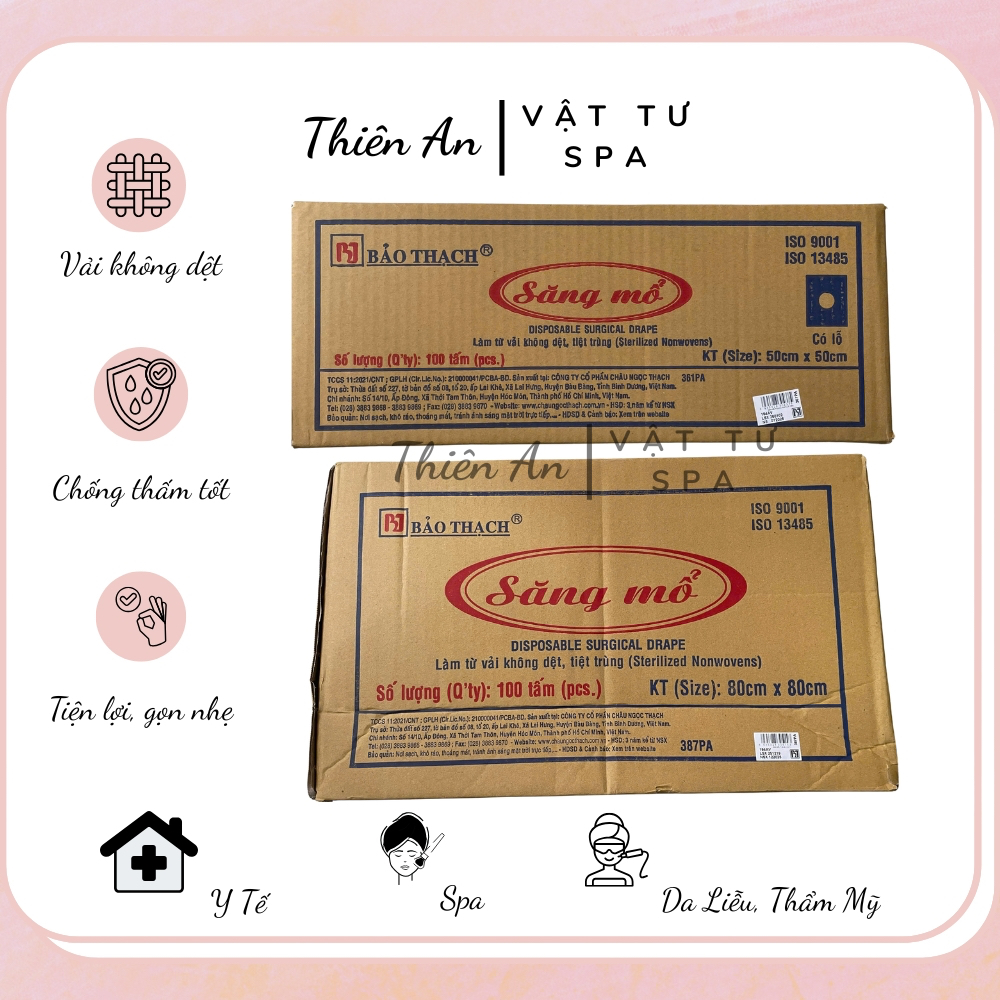 [Thùng 100 Tấm] Săng Mổ Bảo Thạch - Đủ size 50x50 | 60x60 | 60x80 | 80x80