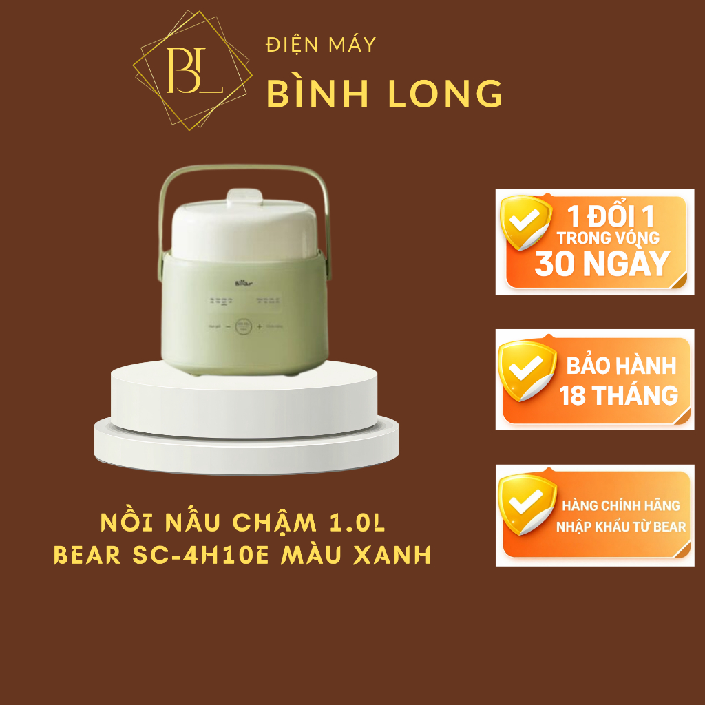 Nồi nấu chậm 1.0L Bear SC-4H10E (Bản Quốc Tế) - Điện Máy Bình Long
