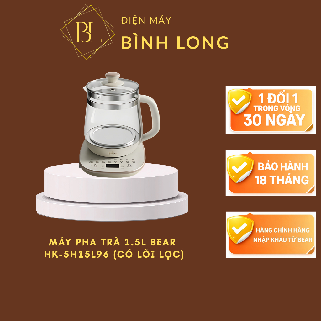 Máy pha trà Bear 1.5L HK-5H15L96 (Có Lõi Lọc) - Điện Máy Bình Long