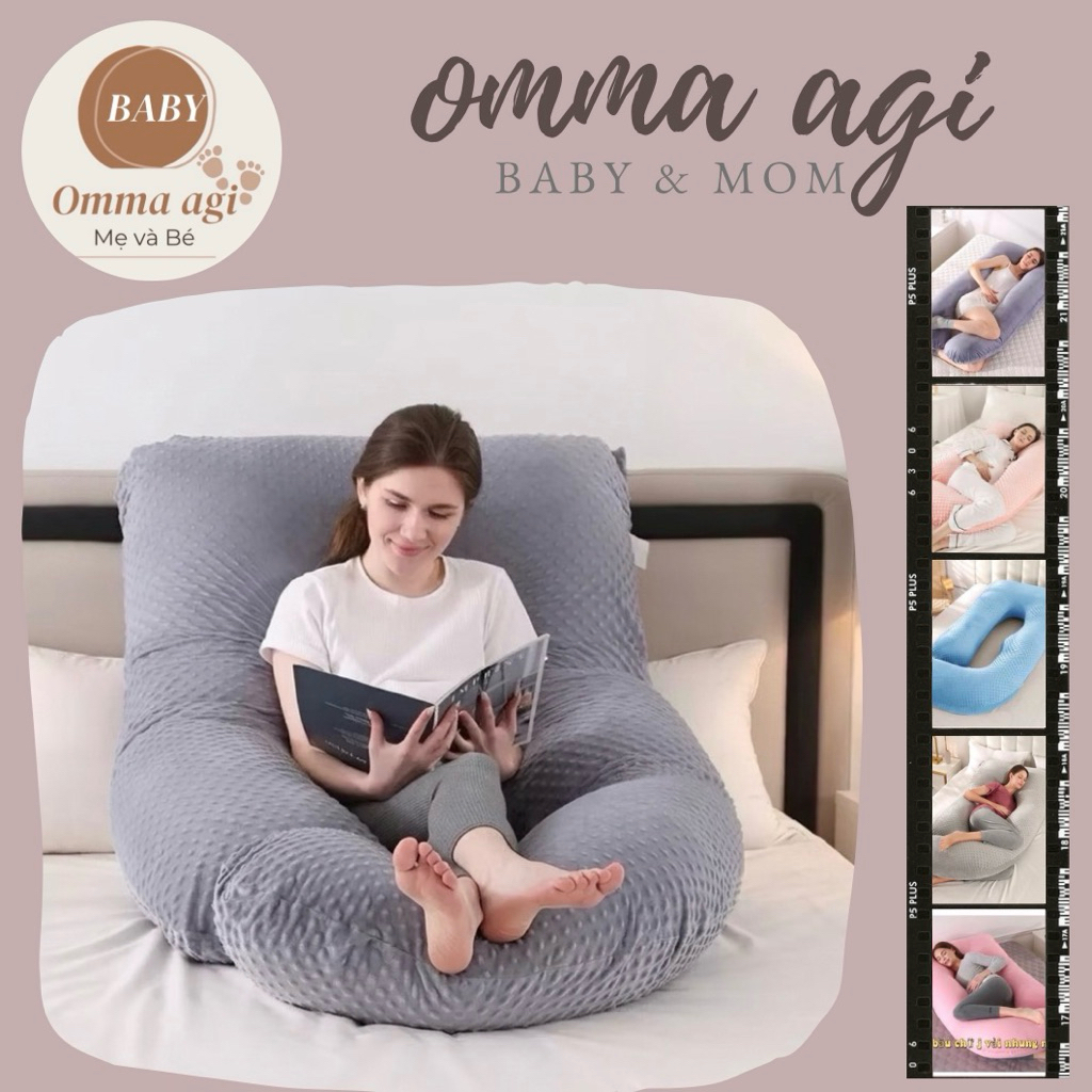 Gối ôm bà bầu chữ U vải nhung hạt nổi 7d massage, Gối cho bà bầu chữ G, hàng cao cấp 2 lớp mẫu mới