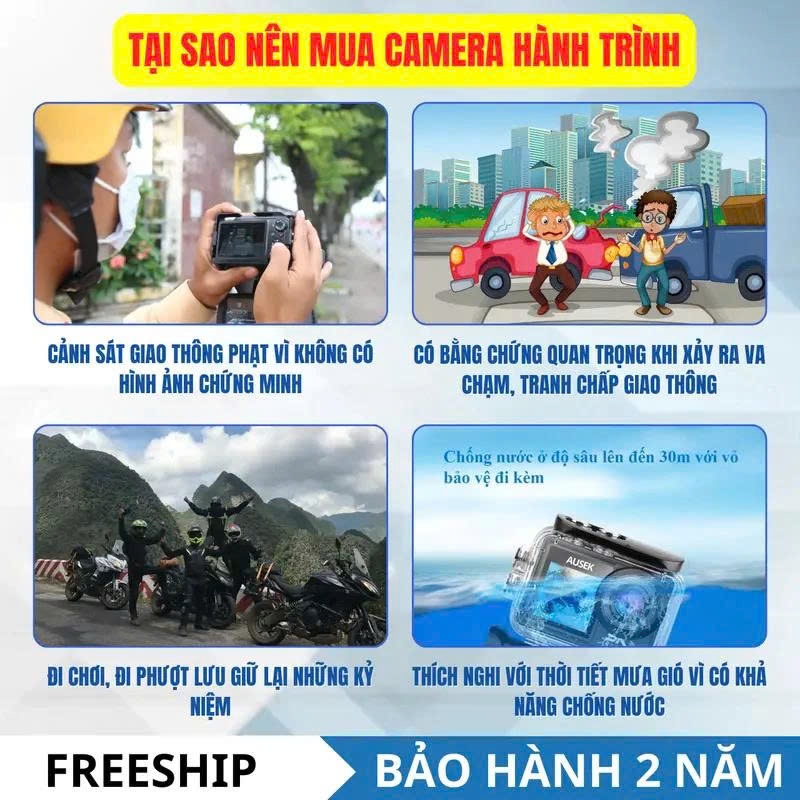 Máy quay hành trình 5k ULTRA HD, Camera hành trình xe máy xe đạp gắn mũ, Máy quay vlog cầm tay | BigBuy360 - bigbuy360.vn