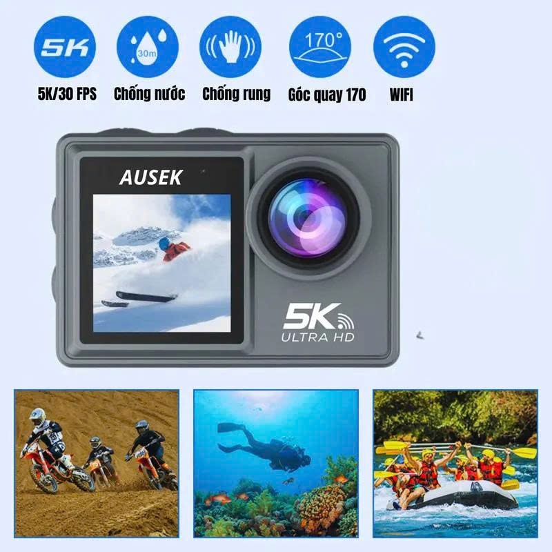 Máy quay hành trình 5k ULTRA HD, Camera hành trình xe máy xe đạp gắn mũ, Máy quay vlog cầm tay | BigBuy360 - bigbuy360.vn