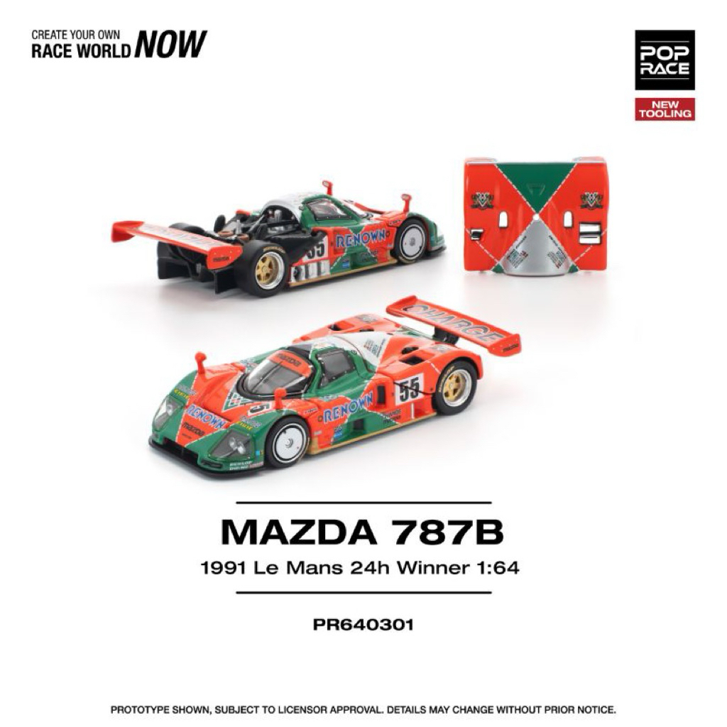 mohinhxeps-1/64_ POPRACE MAZDA 787B 1991 LE MANS 24H WINNER PR640301