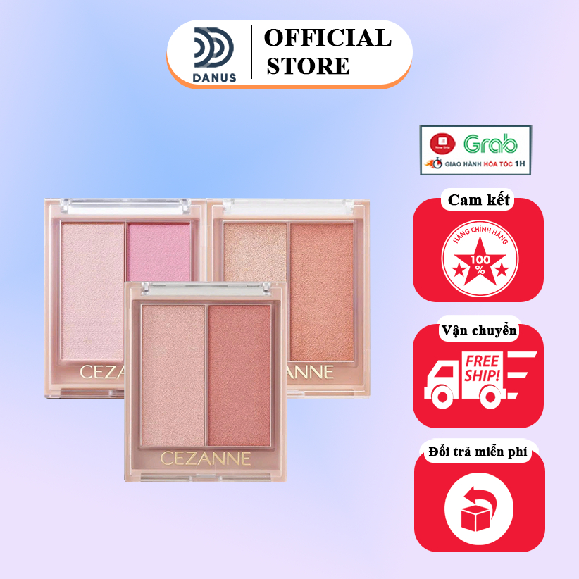 Má Hồng Cezanne 2 Ô Highlight + Má Hồng Hot Hit 5.9g - Nội Địa Nhật Bản