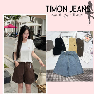Quần ngố Lững Thêu hoạ tiết bên túi xẻ thân nhiều màu cao cấp (dài ngang gối) -TIMON JEANS
