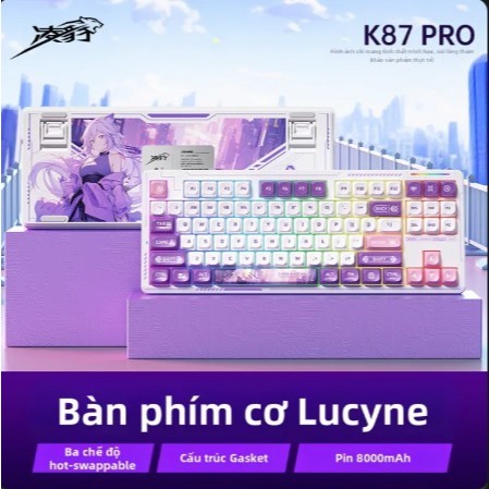 [Mã Giảm Giá] Bàn Phím Cơ Lingbao K87 Pro | Wukong Hắc Thần Thoại | 3 Mode | Keycap in 5 Mặt | BigBuy360 - bigbuy360.vn