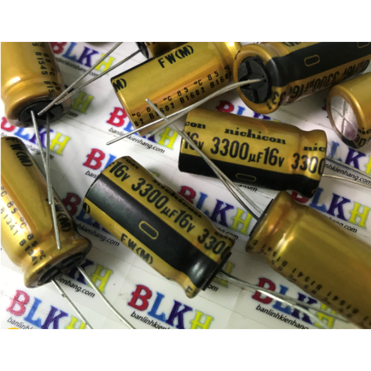 Tụ âm thanh 16V 3300uF 12×25 hãng Nichicon FW.