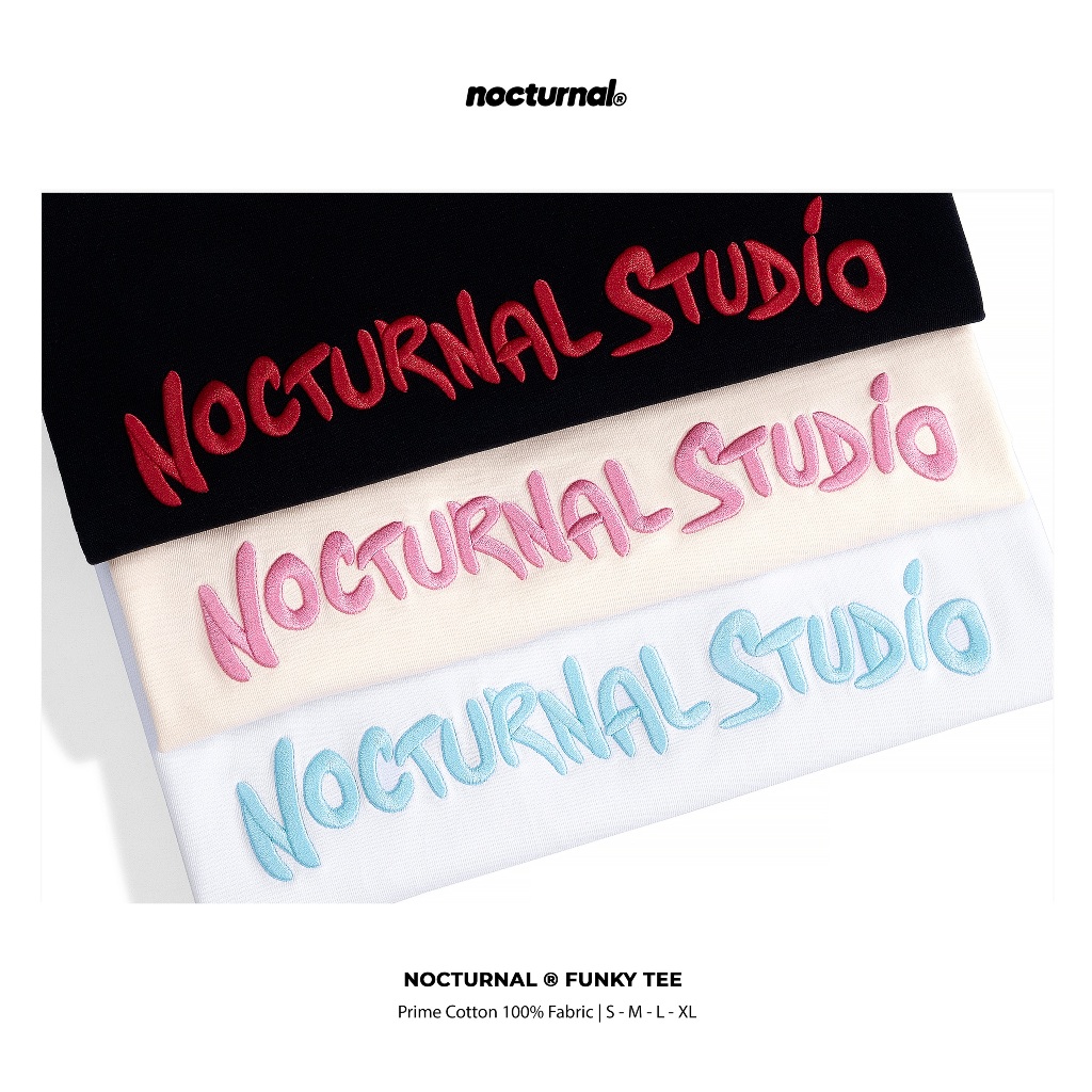 Áo Thun Thêu Nổi Form Relaxed Fit NOCTURNAL Funky Tee Prime Cotton 100% Nam Nữ Unisex Localbrand | BigBuy360 - bigbuy360.vn
