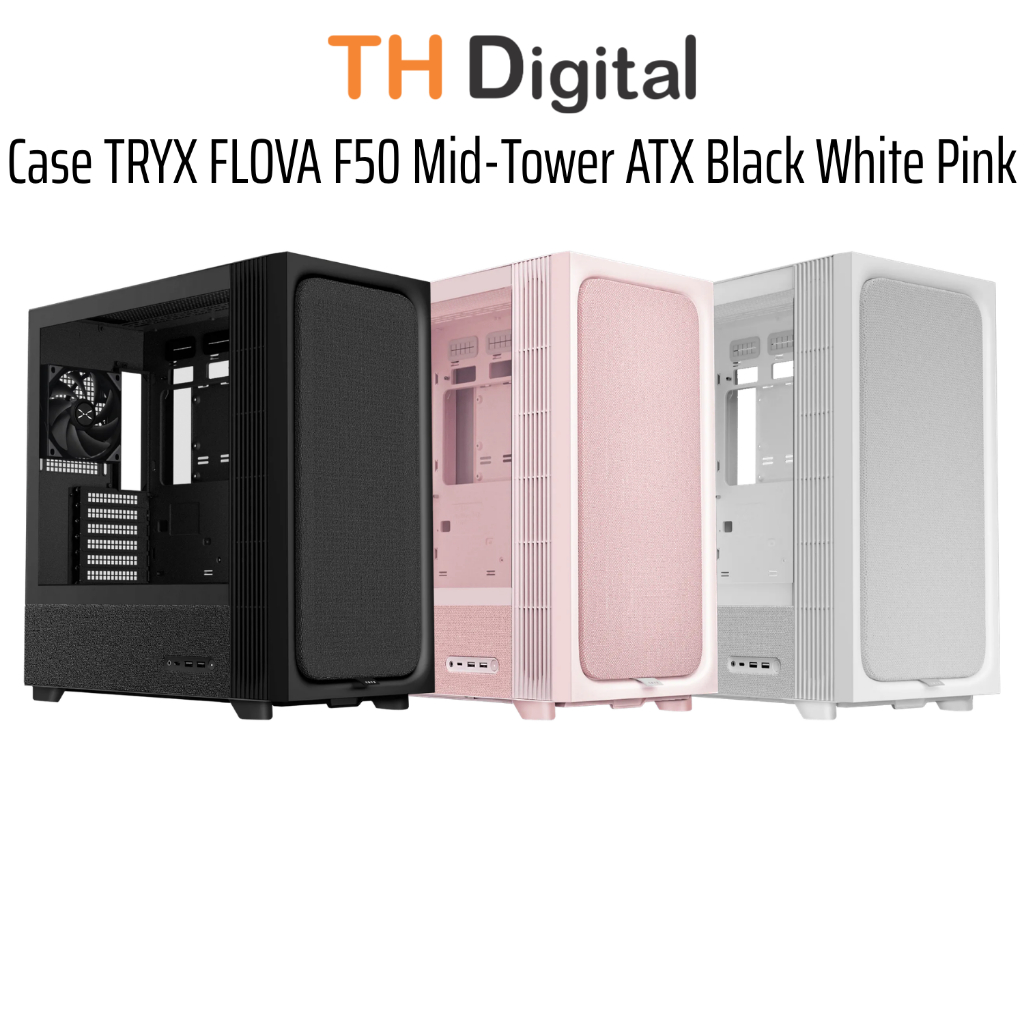 Case TRYX FLOVA F50 Mid-Tower ATX Case Black White Pink - Hàng chính hãng