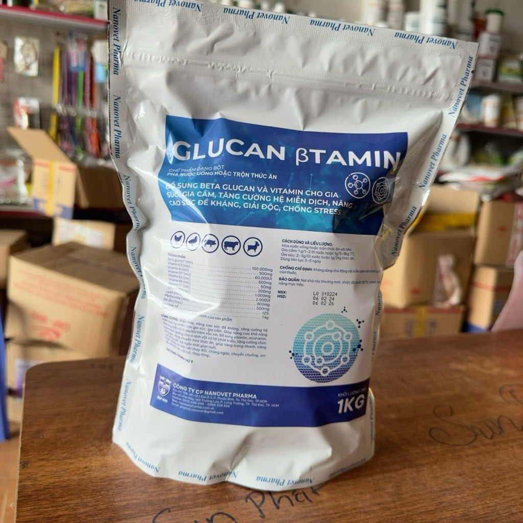 combo 2 kg GLUCAN BTAMIN BỔ SUNG BETA GLUCAN VÀ VITAMIN CHO GIA SÚC, GIA CẦM, TĂNG CƯỜNG HỆ MIỄN DỊC