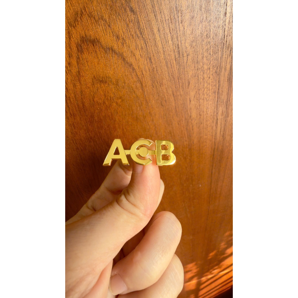 cài áo LOGO ACB Bank mạ vàng 1.1cm