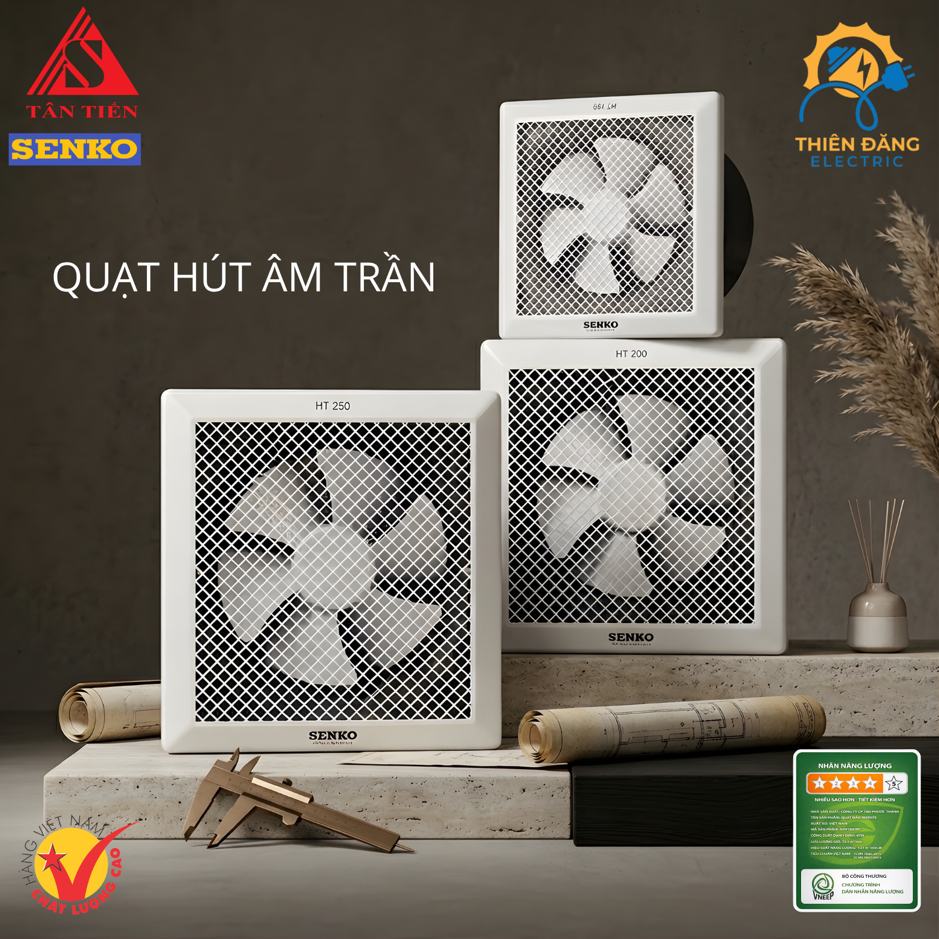 Quạt Hút trần Senko, 1 Chiều Gió, HT150,HT200,HT250