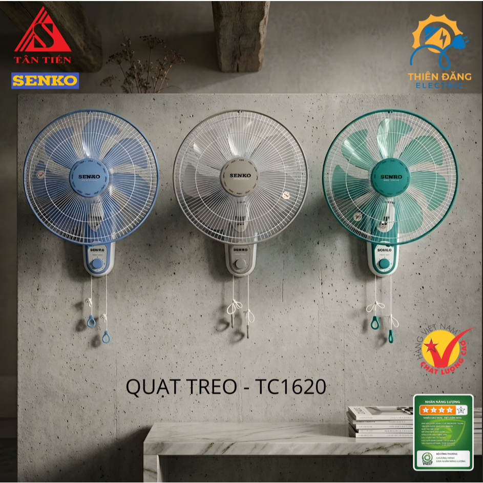 Quạt Treo Tường 2 Dây, 7 Cánh, Công Suất 47W, TC1620 Senko