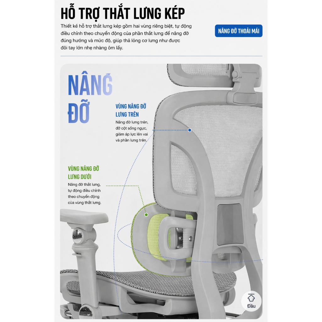 Ghế Công Thái Học Saigu SG-027 Chính Hãng | Full VAT | BH 3 Năm | BigBuy360 - bigbuy360.vn