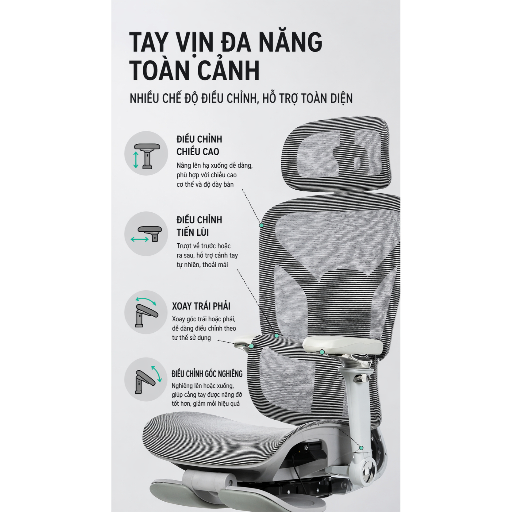 Ghế Công Thái Học Saigu Ares L6 Lưng Nhôm | Full VAT | BH 3 Năm | BigBuy360 - bigbuy360.vn