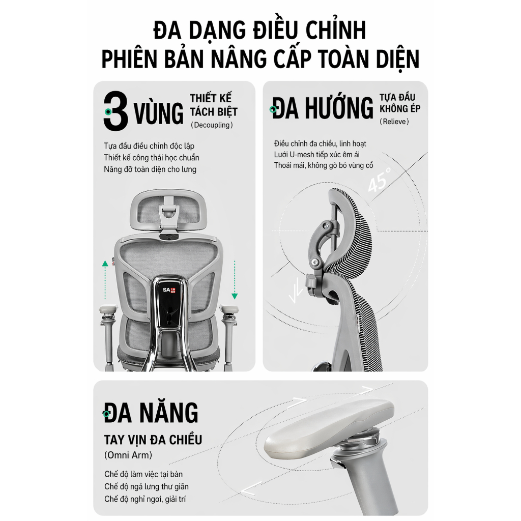 Ghế Công Thái Học Saigu Ares L6 Lưng Nhôm | Full VAT | BH 3 Năm | BigBuy360 - bigbuy360.vn