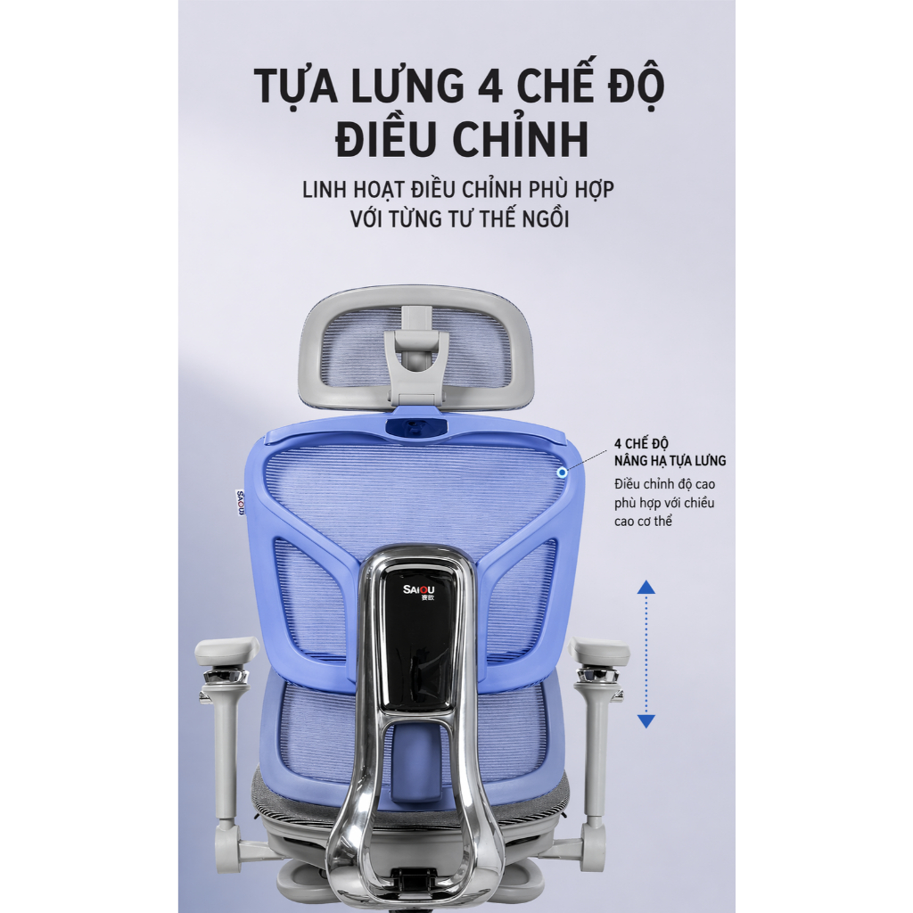 Ghế Công Thái Học Saigu Ares L6 Lưng Nhôm | Full VAT | BH 3 Năm | BigBuy360 - bigbuy360.vn
