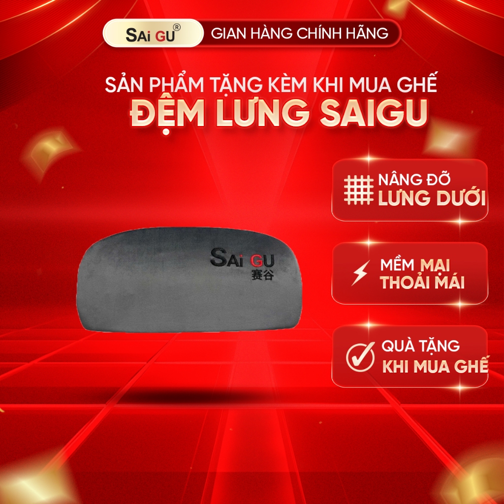 Đệm Lưng Saigu Hỗ Trợ Tựa Lưng Êm Ái | Chính Hãng | BigBuy360 - bigbuy360.vn