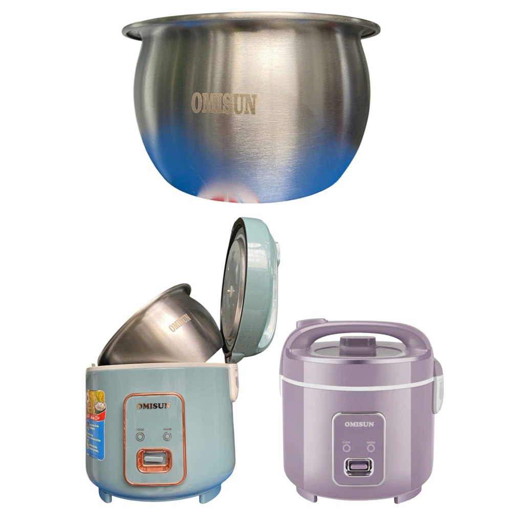 Nồi cơm dung tích 1,8l - có lòng nồi inox - cty omisun - BH 12 tháng