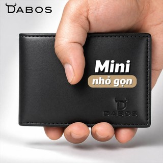 Ví nam mini nhỏ gọn basic D39, bóp 8×11 da bò thật cao cấp chính hãng DABOS, mềm dai bền bỉ mỏng gọn