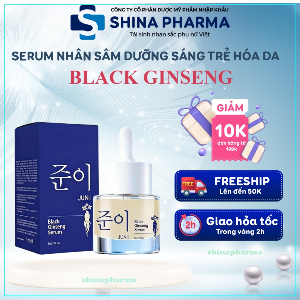 Serum Nhân Sâm Đen JUNI Black Ginseng - Serum Black Ginseng Dưỡng Sáng Da Khử Thâm, Các Nếp Nhăn, Tr