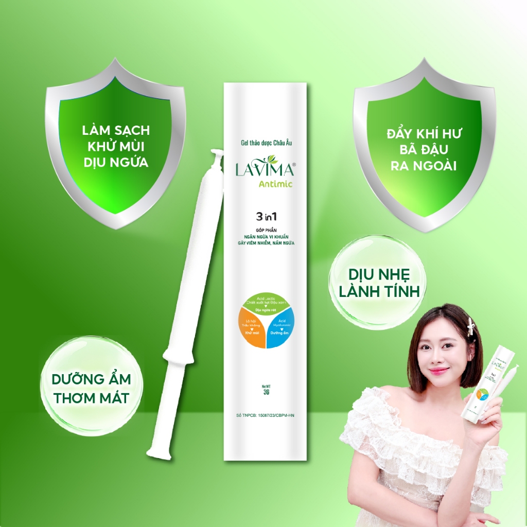 Gel Phụ Khoa Lavima Antimic (Đũa Thần Inner) Làm Sạch - Khử Mùi - Dịu Ngứa Nhanh Tại Chỗ, Bút 3g