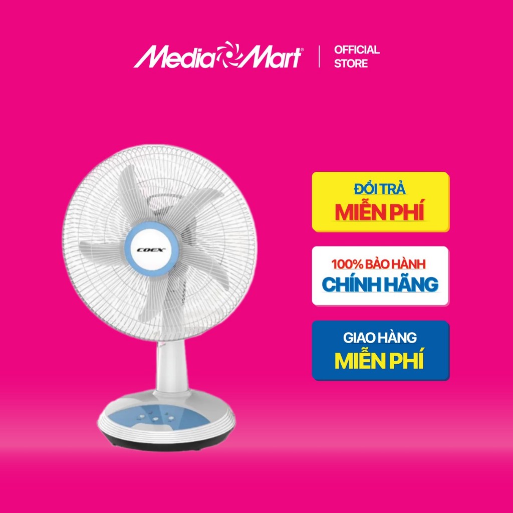 [ Mediamart Mall ] Quạt tích điện Coex CF-7114R BH chính hãng,Ship 0đ
