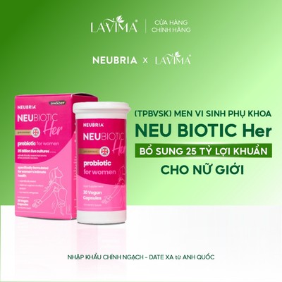 TPBVSK Men Vi Sinh Phụ Khoa Neubiotic NeuHer, Chứa 25 Tỷ Lợi Khuẩn, Nhập Khẩu Anh Quốc, Hộp 30 Viên