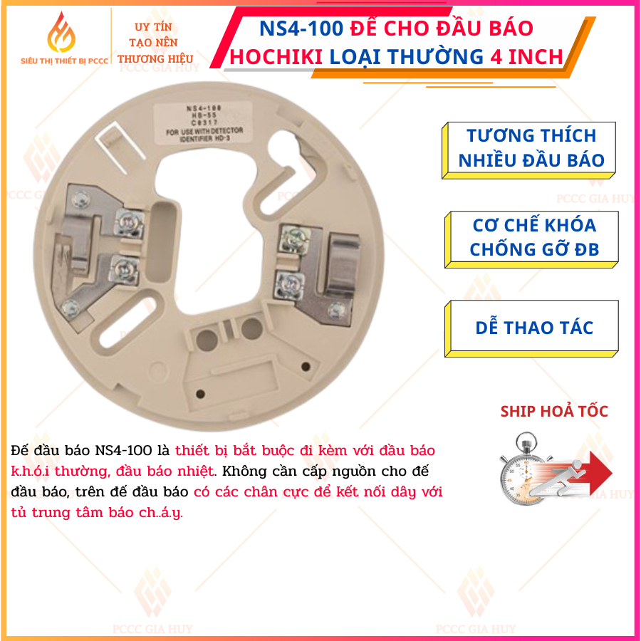 Đế cho đầu báo HOCHIKI loại thường 4 inch-NS4-100