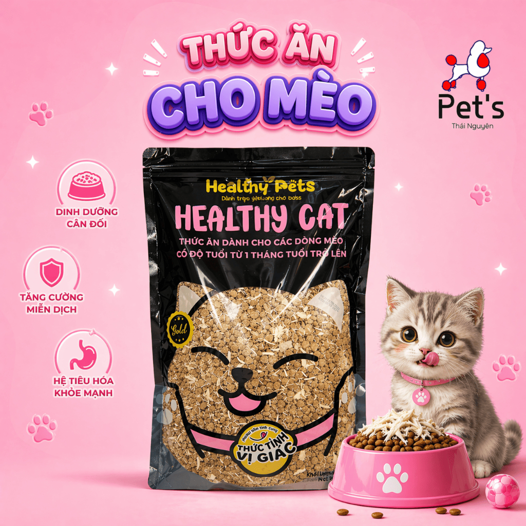 [Trộn Gà Sấy] Thức ăn Healthy Cat Mix Ruốc 2kg  Dinh Dưỡng Tốt Cho Mèo