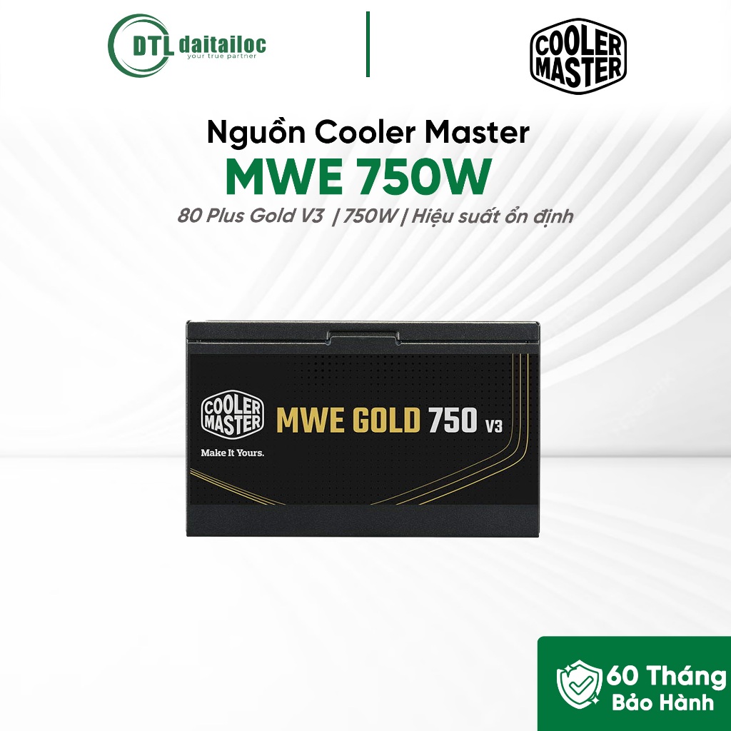 Nguồn Cooler Master MWE 750W 80 Plus Gold V3 | Chính Hãng | Bảo Hành 60 Tháng