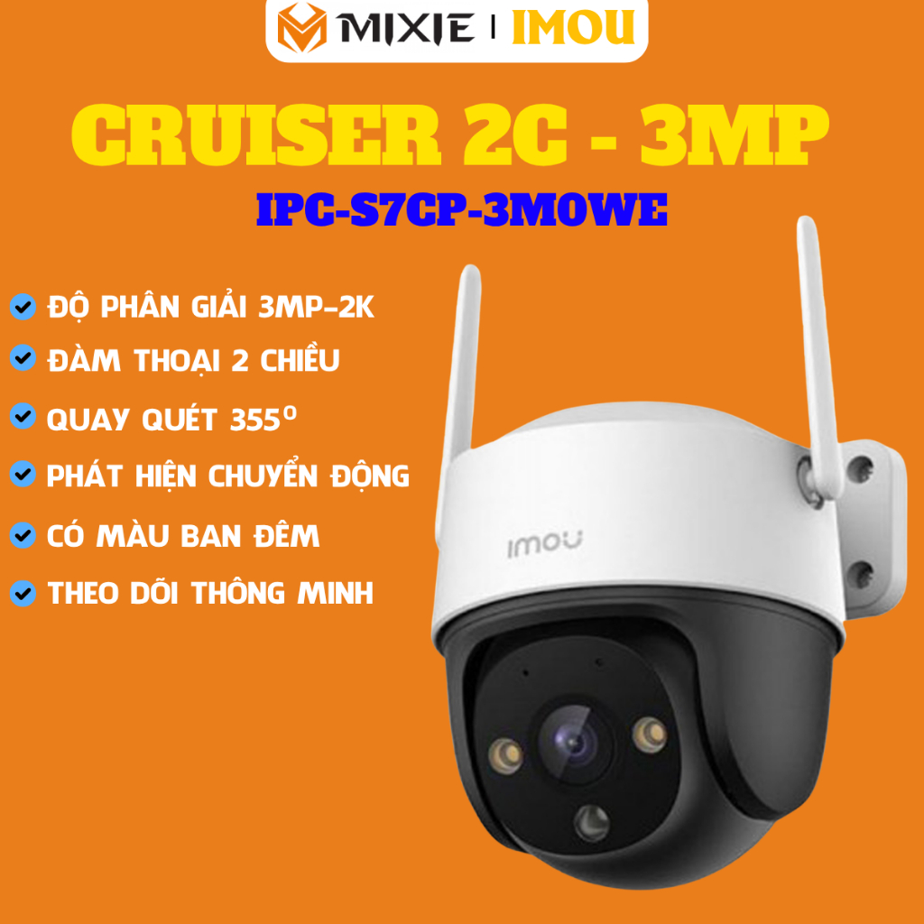( KHÔNG TẶNG HỘP KT ) CAMERA IMOU NGOÀI TRỜI XOAY 1 MẮT CRUISER 2C, SE+, SC - BH 2 NĂM