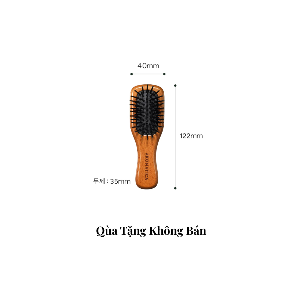 [Quà tặng không bán] Lược Gỗ Chải Tóc Gỡ Rối Aromatica Wooden Scalp Brush