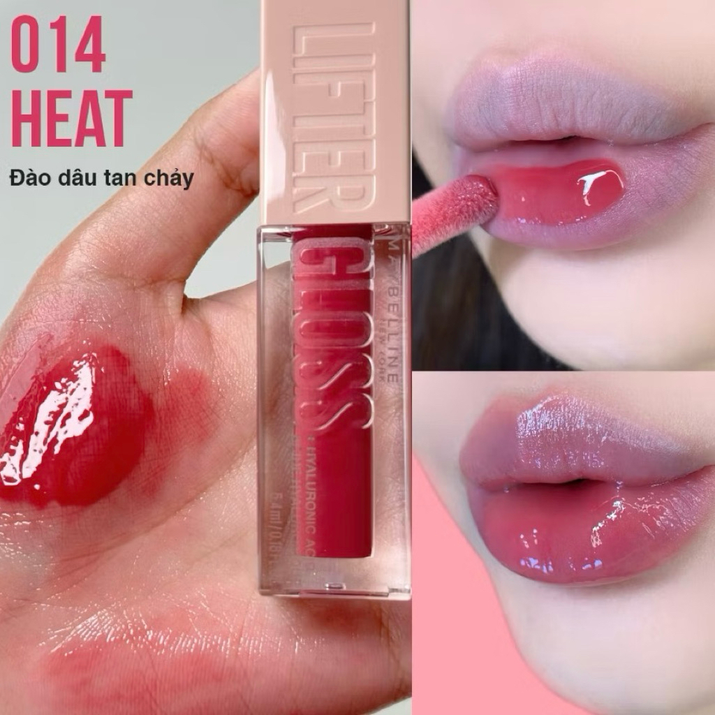 Maybelline New York Lifter Gloss 014 Heat Son Bóng Căng Mọng Dưỡng Ẩm Màu Đẹp 5.4ml