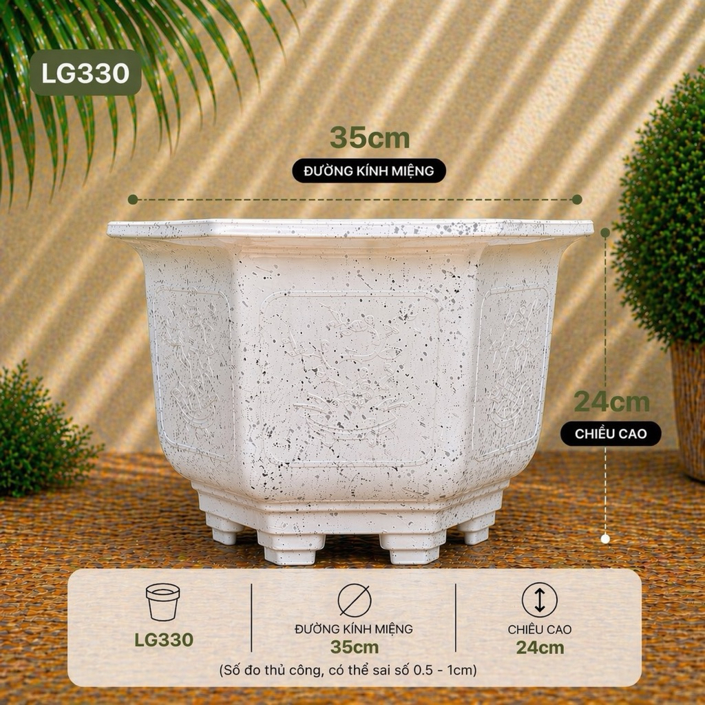 Combo 5 Cái Chậu Nhựa LG330 [35x25]
