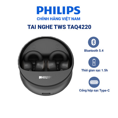 Tai nghe bluetooth Philips TAQ4220 bass DEAA, kết nối 10m, bluetooth 5.4